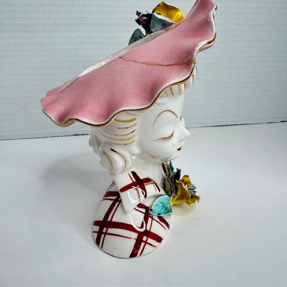 Vintage Lefton Lady Head Vase "Margo" Collectible - Picture 6 of 9